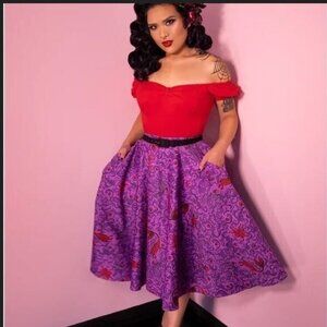Vixen By Micheline Pitt Tropical Terror Sea Siren Skirt Size XL EUC